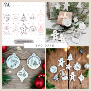 SVG Laser Datei Winter Geschenkanhänger Anhänger Weihnachten Laserdatei SVG Datei