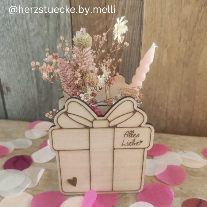 SVG Laser Datei Geschenkbox Geschenk für Trockenblumen und Kleinigkeiten Laserdatei SVG Datei 3mm – Bild 3