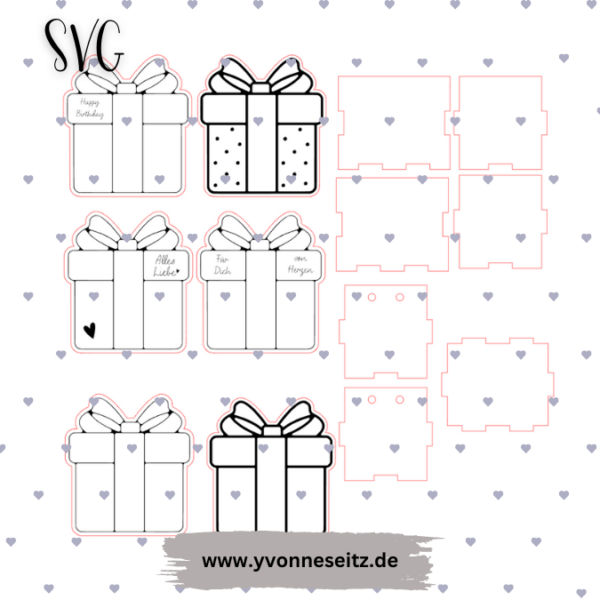 SVG Laser Datei Geschenkbox Geschenk für Trockenblumen und Kleinigkeiten Laserdatei SVG Datei 3mm – Bild 2