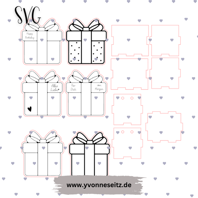 SVG Laser Datei Geschenkbox Geschenk für Trockenblumen und Kleinigkeiten Laserdatei SVG Datei 3mm – Bild 2