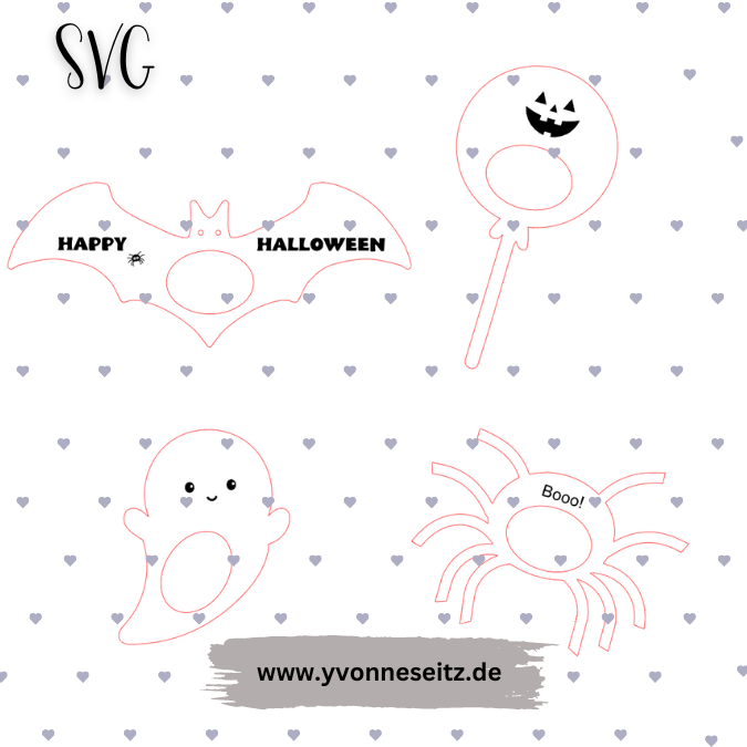 SVG Laser Datei Halloween Süßigkeiten Halter Bon Bon Halter Lolli Laserdatei SVG Datei – Bild 2