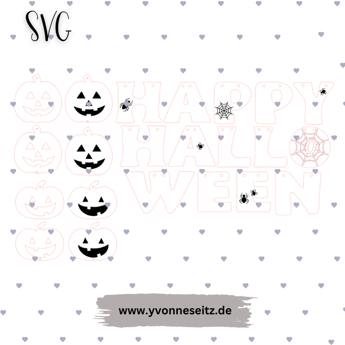 SVG Laser Datei Halloween Deko zum hängen aufhängen Girlande Laserdatei SVG Datei – Bild 2