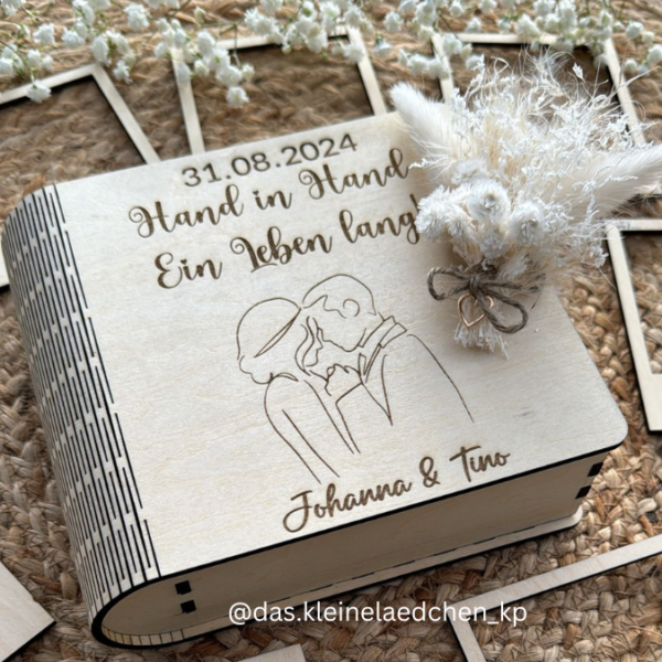 3mm UND 4mm SVG Laser Datei 4 Designs Hochzeitsbuch Fotoalbum Aufbewahrung Box für Polaroids oder Fotos SVG Datei Hochzeitsgeschenk – Bild 4