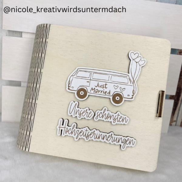 3mm UND 4mm SVG Laser Datei 4 Designs Hochzeitsbuch Fotoalbum Aufbewahrung Box für Polaroids oder Fotos SVG Datei Hochzeitsgeschenk – Bild 14
