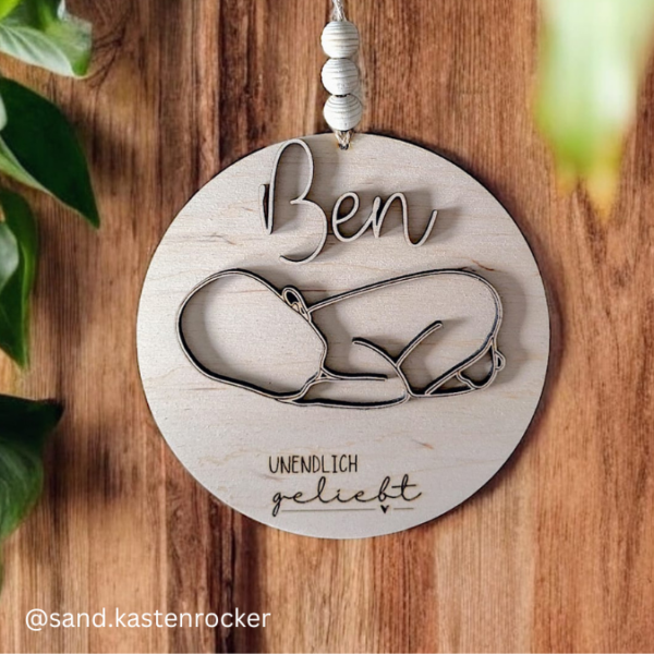 SVG Laser Datei Holzscheibe Baby 3D Effekt Unendlich geliebt Cut Geburt Geschenkidee Laserdatei SVG Datei – Bild 5