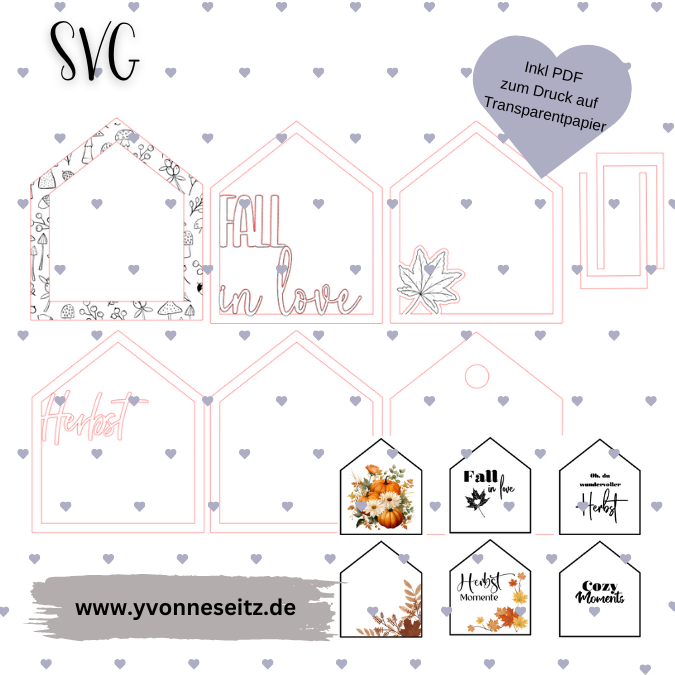 SVG Laser Datei Lichthaus Herbst für Transparentpapier inkl PDF zum ausdrucken Laserdatei SVG Datei – Bild 2