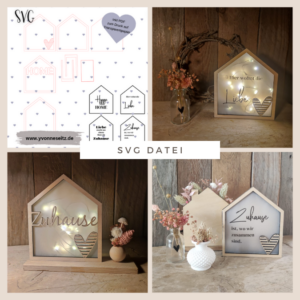 SVG Laser Datei Lichthaus Home Zuhause für Transparentpapier inkl PDF zum ausdrucken Laserdatei SVG Datei