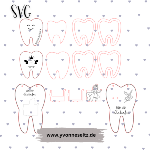 SVG Laser Datei Zahnfee Milchzahn Dose Milchzähne – Bild 2