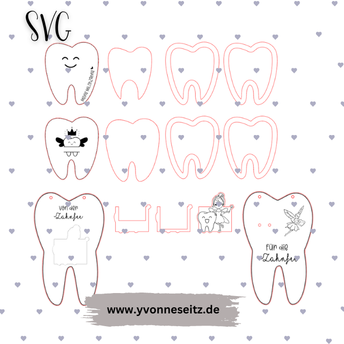 SVG Laser Datei Zahnfee Milchzahn Dose Milchzähne – Bild 2