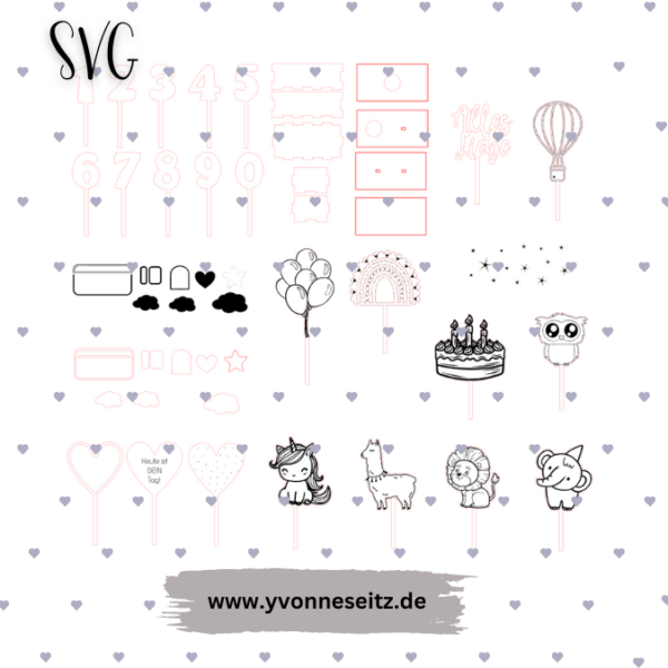 SVG Laser Datei 3mm Geburtstagszug XXL Geburtstagsteller Geburtstag Laserdatei SVG Datei 3mm – Bild 4