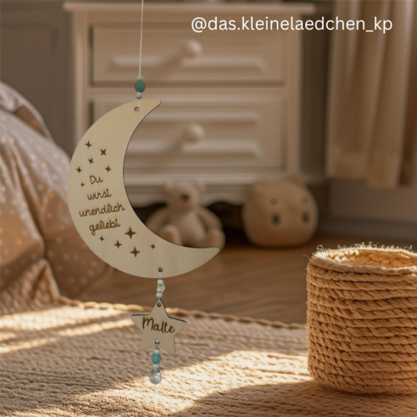 SVG Laser Datei Mond zum Hängen 4in1 Sonnenfänger Mobile Geschenk für Kinder SVG Datei – Bild 3