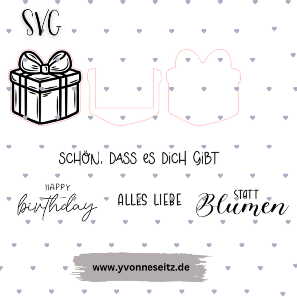 SVG Laser Datei Geldgeschenk Geburtstag Geschenk Geburtstagsgeschenk Trockenblumen SVG Datei – Bild 2