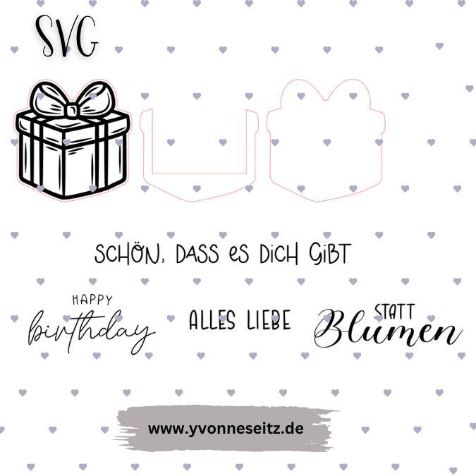 SVG Laser Datei Geldgeschenk Geburtstag Geschenk Geburtstagsgeschenk Trockenblumen SVG Datei – Bild 2