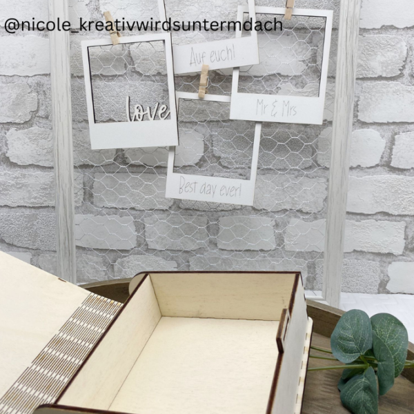 3mm UND 4mm SVG Laser Datei 4 Designs Hochzeitsbuch Fotoalbum Aufbewahrung Box für Polaroids oder Fotos SVG Datei Hochzeitsgeschenk – Bild 7