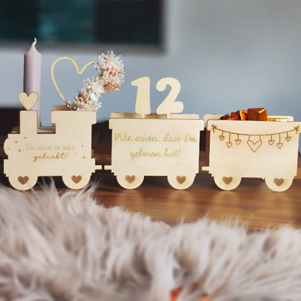 SVG Laser Datei 3mm Geburtstagszug XXL Geburtstagsteller Geburtstag Laserdatei SVG Datei 3mm – Bild 17