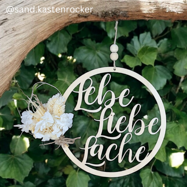 SVG Laser Datei Kranz Türkranz Lebe Liebe Lache Laserdatei SVG Datei – Bild 4