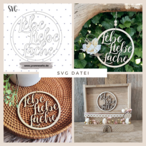 SVG Laser Datei Kranz Türkranz Lebe Liebe Lache Laserdatei SVG Datei