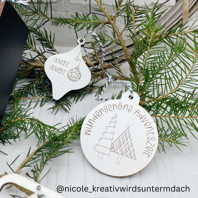 SVG Laser Datei Winter Geschenkanhänger Anhänger Weihnachten Laserdatei SVG Datei – Bild 6