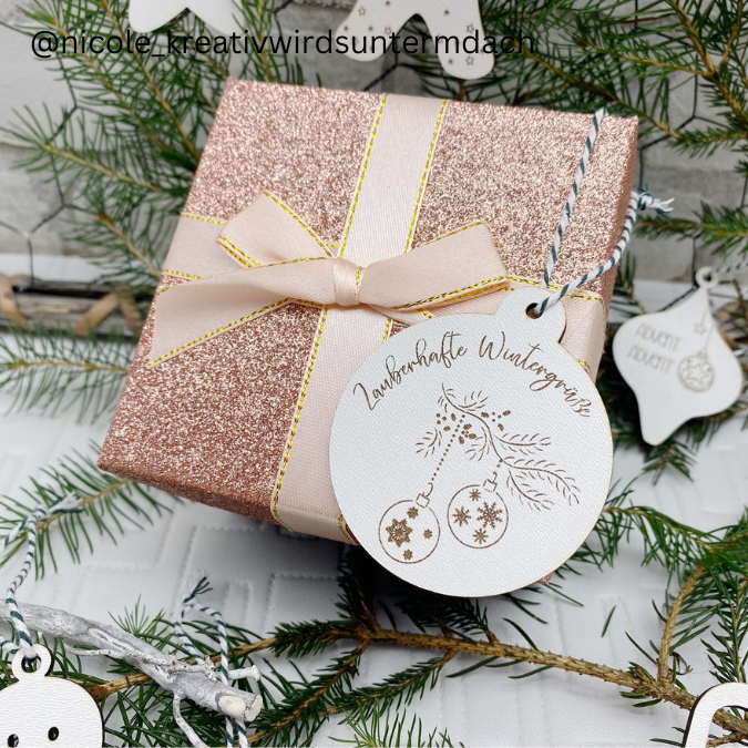 SVG Laser Datei Winter Geschenkanhänger Anhänger Weihnachten Laserdatei SVG Datei – Bild 7