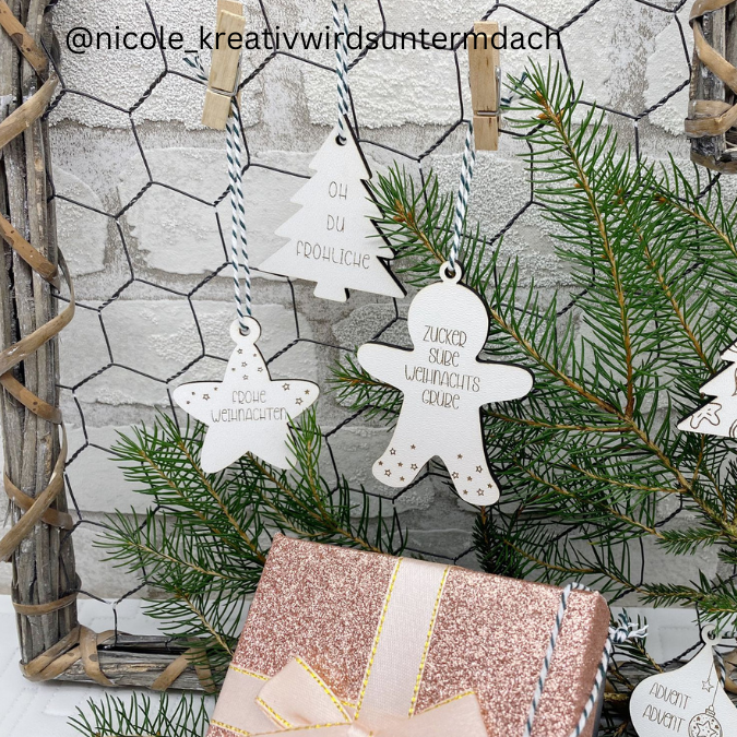 SVG Laser Datei Winter Geschenkanhänger Anhänger Weihnachten Laserdatei SVG Datei – Bild 8