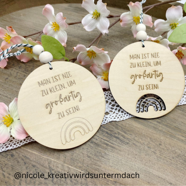 SVG Laser Datei Man ist nie zu klein um Großartig zu sein Holzscheibe mit Cut Out Laserdatei SVG Datei – Bild 3