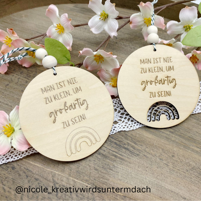 SVG Laser Datei Man ist nie zu klein um Großartig zu sein Holzscheibe mit Cut Out Laserdatei SVG Datei – Bild 3