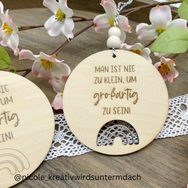 SVG Laser Datei Man ist nie zu klein um Großartig zu sein Holzscheibe mit Cut Out Laserdatei SVG Datei – Bild 4