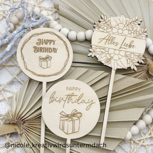 SVG Laser Datei XXL Pflanzenstecker Blumestecker Blumenstrauß Geburtstag Geschenk SVG Datei – Bild 3