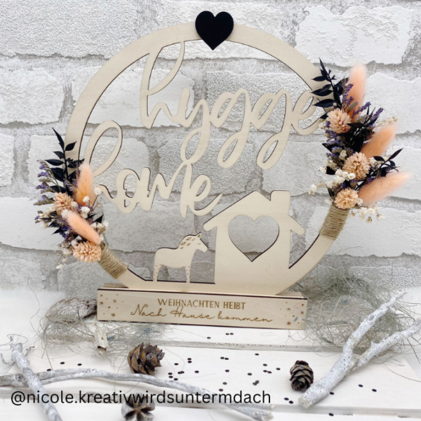 SVG Laser Datei 4er Set Kranz Türkranz Hygge Dala Dalapferd hyggehome Laserdatei SVG Datei – Bild 9