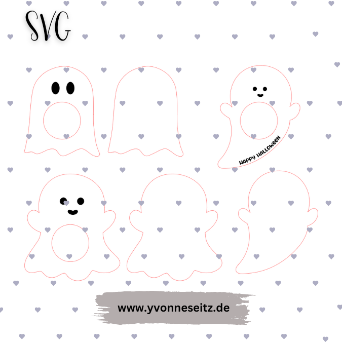 SVG Laser Datei Halloween Teelichthalter Geister 3er Laserdatei SVG Datei – Bild 2
