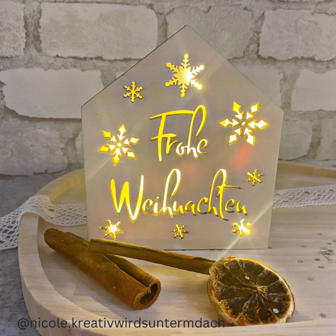 Weihnachten Winter Lichthaus Lichthäuser für Transparentpapier inkl PDF zum ausdrucken Laserdatei SVG Laser Datei – Bild 11