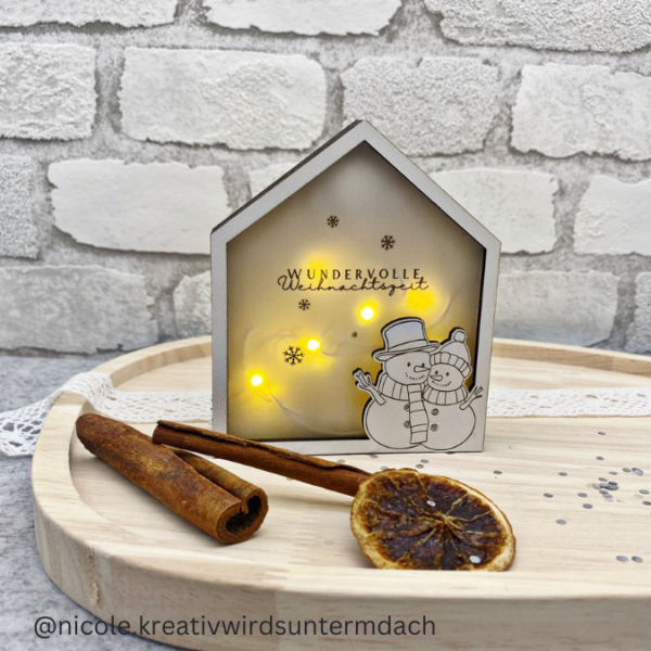 Weihnachten Winter Lichthaus Lichthäuser für Transparentpapier inkl PDF zum ausdrucken Laserdatei SVG Laser Datei – Bild 14