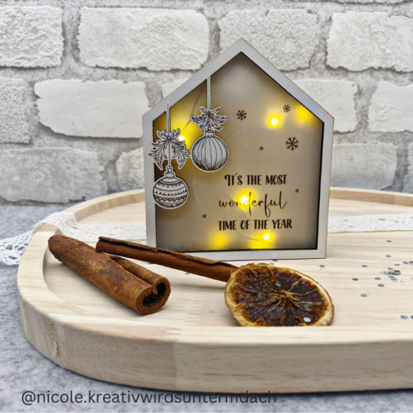 Weihnachten Winter Lichthaus Lichthäuser für Transparentpapier inkl PDF zum ausdrucken Laserdatei SVG Laser Datei – Bild 16