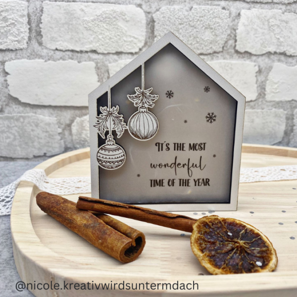 Weihnachten Winter Lichthaus Lichthäuser für Transparentpapier inkl PDF zum ausdrucken Laserdatei SVG Laser Datei – Bild 7