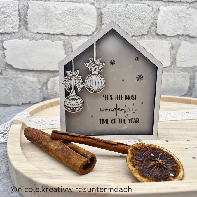 Weihnachten Winter Lichthaus Lichthäuser für Transparentpapier inkl PDF zum ausdrucken Laserdatei SVG Laser Datei – Bild 7