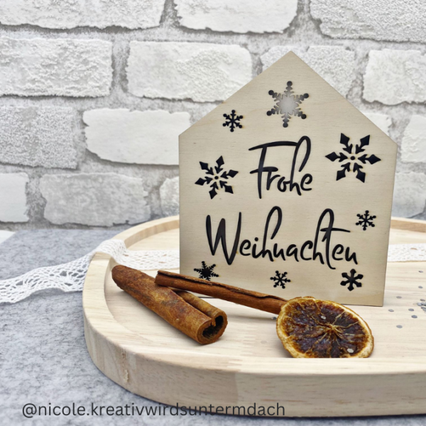 Weihnachten Winter Lichthaus Lichthäuser für Transparentpapier inkl PDF zum ausdrucken Laserdatei SVG Laser Datei – Bild 5