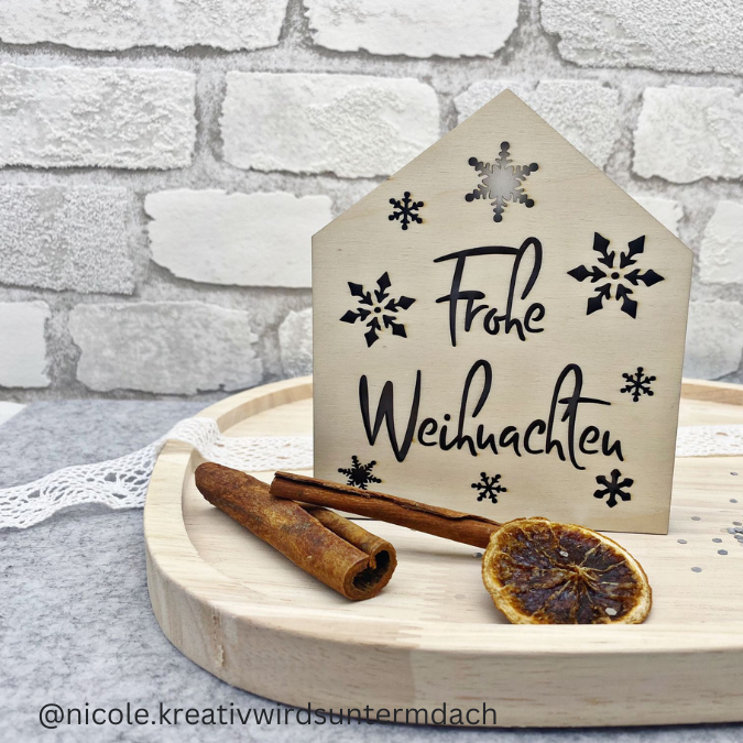 Weihnachten Winter Lichthaus Lichthäuser für Transparentpapier inkl PDF zum ausdrucken Laserdatei SVG Laser Datei – Bild 5