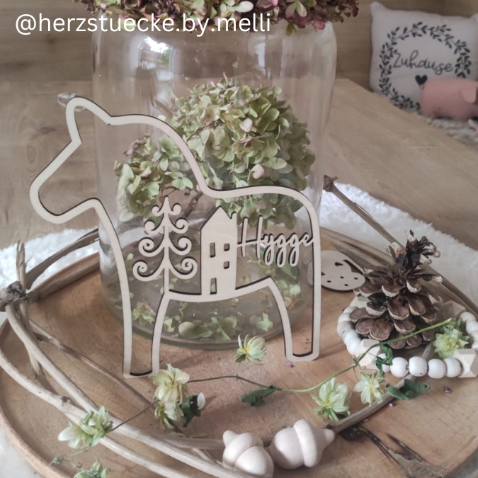 SVG Laser Datei 3er Set Dala Kränze Winter Weihnachten Skandi Scandi Dalapferd Skandinavian living Scandihome Reh Hej God Jul Dala Pferde – Bild 4