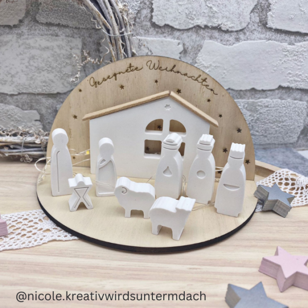 3mm und 4mm Teller für Krippe Dekoteller Ständer Minikrippe SVG Laser Datei Weihnachten Heilige Nacht – Bild 20