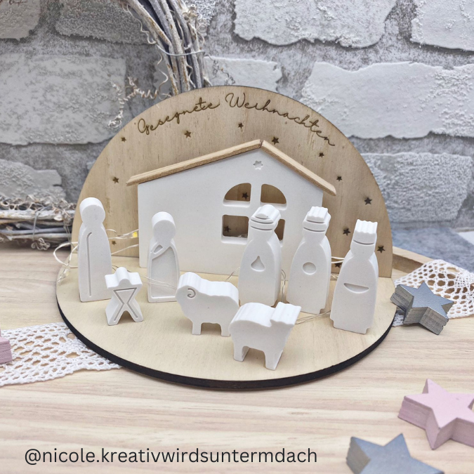 3mm und 4mm Teller für Krippe Dekoteller Ständer Minikrippe SVG Laser Datei Weihnachten Heilige Nacht – Bild 16