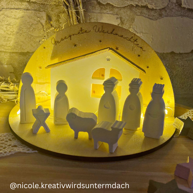 3mm und 4mm Teller für Krippe Dekoteller Ständer Minikrippe SVG Laser Datei Weihnachten Heilige Nacht – Bild 18
