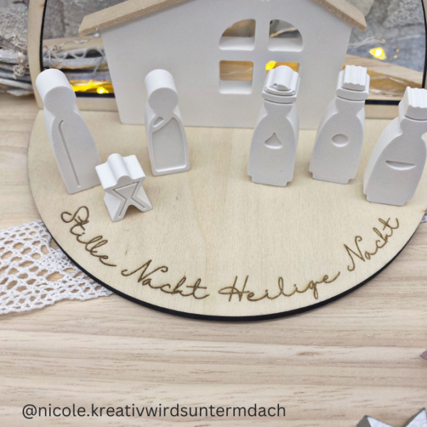 3mm und 4mm Teller für Krippe Dekoteller Ständer Minikrippe SVG Laser Datei Weihnachten Heilige Nacht – Bild 25