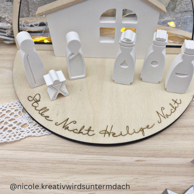 3mm und 4mm Teller für Krippe Dekoteller Ständer Minikrippe SVG Laser Datei Weihnachten Heilige Nacht – Bild 21