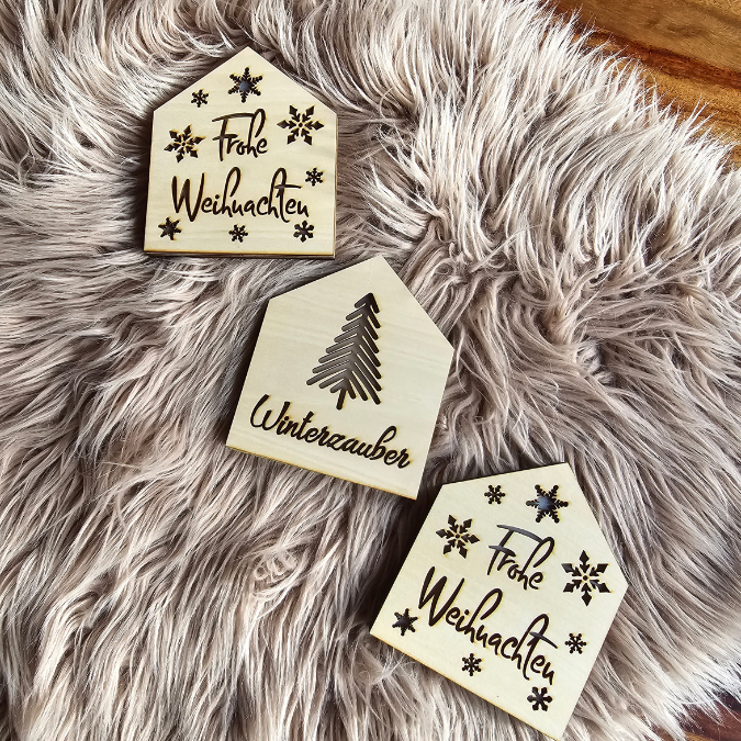 Weihnachten Winter Lichthaus Lichthäuser für Transparentpapier inkl PDF zum ausdrucken Laserdatei SVG Laser Datei – Bild 17
