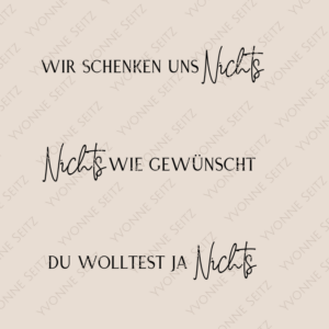 SVG Laser Datei NICHTS wir schenken uns nichts NIX