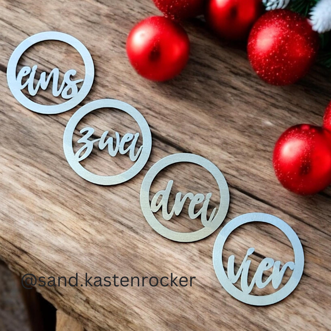 SVG Laser Datei Adventskranzzahlen Advent 1234 Adventskranz Laserdatei – Bild 8