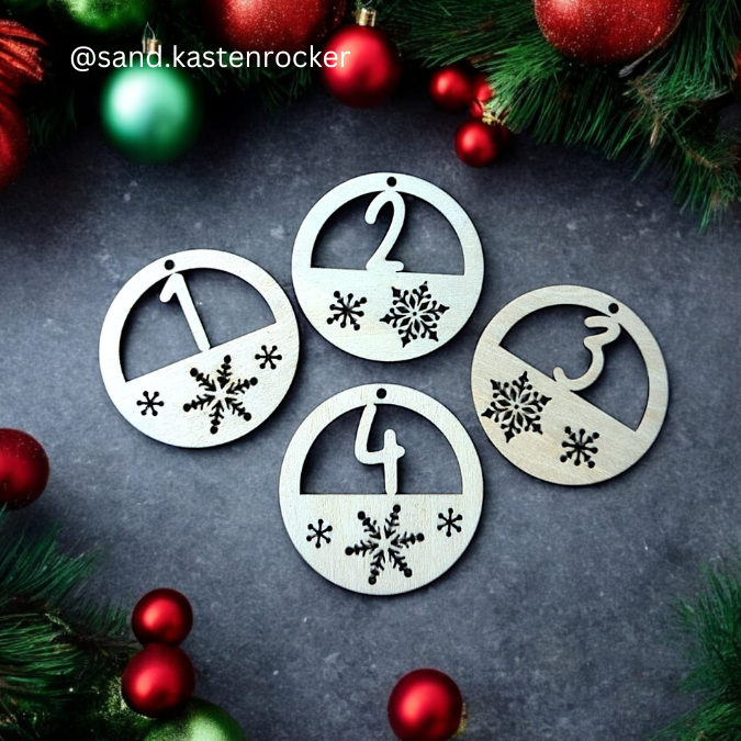 SVG Laser Datei Adventskranzzahlen Advent 1234 Adventskranz Laserdatei – Bild 7