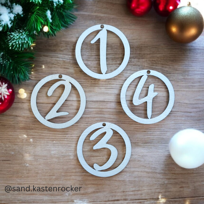 SVG Laser Datei Adventskranzzahlen Advent 1234 Adventskranz Laserdatei – Bild 6