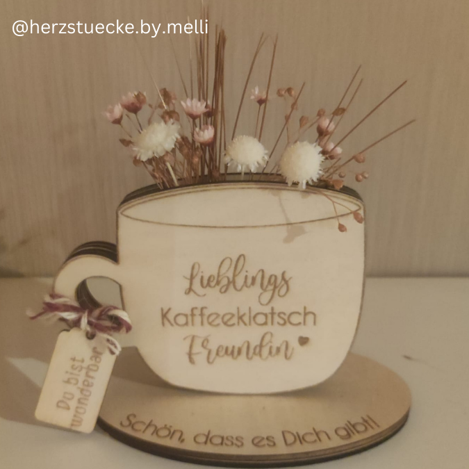 3mm Kaffeetasse mit vielen Designs Geschenkidee Geldgeschenk Gutschein Kaffeeliebe Pudding SVG Laser Datei Kaffeekränzchen beste Freundin – Bild 12