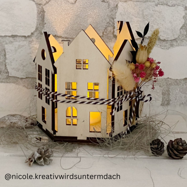 SVG Laser Datei Häuserkranz Haus Kranz Lichthäuser Haus Häuser 3mm – Bild 3